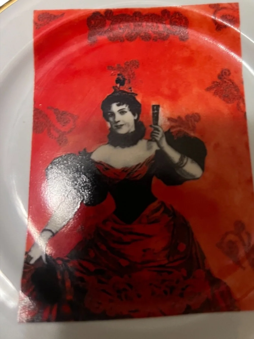 Vintage Rosanna Italy Renaissance Moulin Rogue Decorative Gold Rimmed Plate